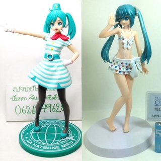 (แท้/มือ1,2) SEGA PROJECT DIVA F FIGURE: HATSUNE MIKU SWIMWEAR,[CA "CABIN ATTENDANT" VER.] VER. โมเดล มิกุ มิคุ