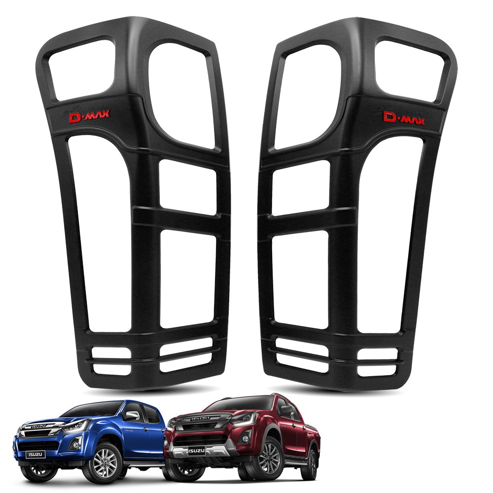 ครอบไฟท้าย กรอบไฟท้าย ดำด้าน โลโก้แดง รุ่น 2/4 ประตู สำหรับ อีซูซุ ดีแม็ก Isuzu D-Max 1.9 Blue Power