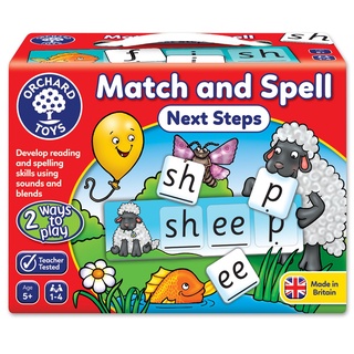 ORCHARD TOYS, Match and Spell-Next Steps บอร์ดเกมส์เด็ก เสริมทักษะภาษาอังกฤษ ลิขสิทธิ์แท้ นำเข้าจากอังกฤษ ของเล่น 5 ปี+