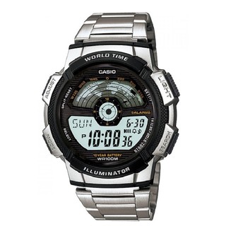 Casio นาฬิกาข้อมือผู้ชาย สายเรซิ่น รุ่น AE-1100WD-1AVDF - สีเงิน