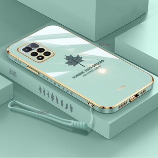 เคสโทรศัพท์มือถือ แบบนิ่ม ลายใบเมเปิ้ล พร้อมสายคล้อง สําหรับ Vivo 1901 1902 1903 1904 1906