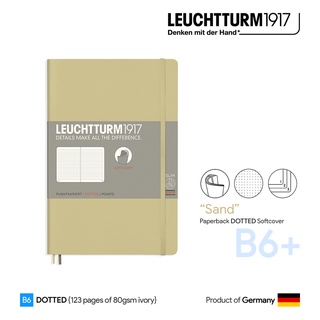 Leuchtturm1917 Paperback (B6+) "Sand" Dotted Softcover - สมุดโน๊ต Leuchtturm B6+ ลายจุด ปกอ่อน สีครีม