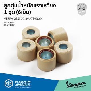 [CM294902] เม็ดตุ้มแรงเหวี่ยง 1 ชุด (6 เม็ด) สำหรับรุ่นเวสป้า GTS 300 4V, GTV 300