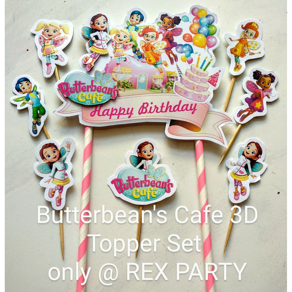 Butterbean& 39;s Cafe/Butterbean& 39;s เค้ก Topper/3D วันเกิด