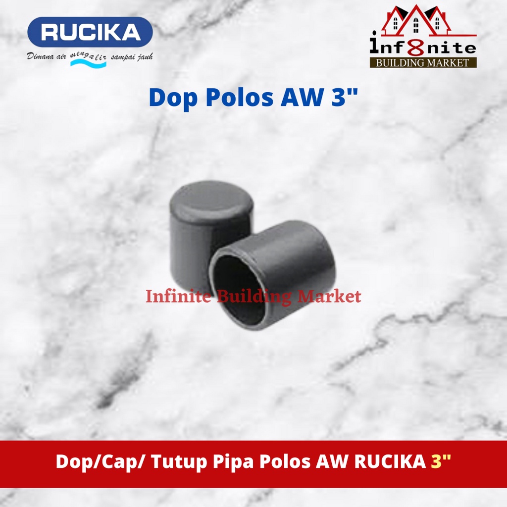RUCIKA AW 3 นิ้ว PVC Cap Plain Pipe Cap ไม่มีเกลียว 3"