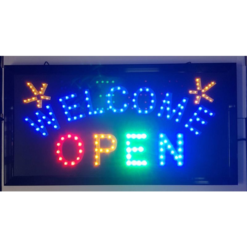 ป้ายไฟแอลอีดี* Welcome Open *