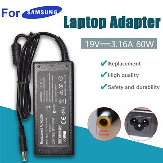 Samsung Adapter 19V/3.16A 5.5 x 3.0mm(Black)ฟรีสายไฟ อะแดปเตอร์สำหรับโน๊ตบุ๊คคอมพิวเตอร์ซัมซุง