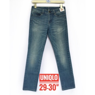 กางเกงยีนส์ Uniqlo ขาเดฟผ้ายืด เอว30"