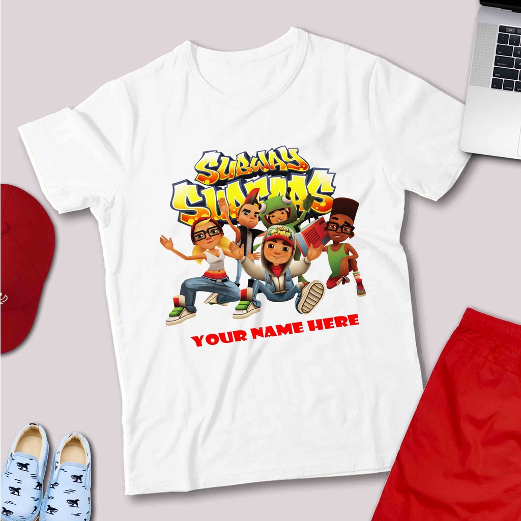 เสื้อยืดเด็กผู้ชาย Subway Surfers | ฟรีพิมพ์ชื่อ | ผ้าฝ้ายพรีเมี่ยมหรือผ้าสแปนเด็กซ์