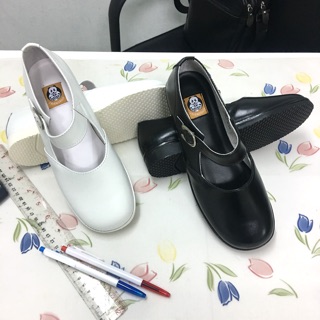 **รองเท้าหนังแท้ Friendshipshoes รุ่น 444–001 รองเท้านักเรียนหนังสีขาว สีดำ