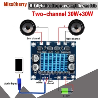 (Misscherry) Tpa3110 Xh - A232 30 W + 30 W 2. แผ่นบอร์ดขยายเสียงสเตอริโอดิจิตอล 0 ช่อง