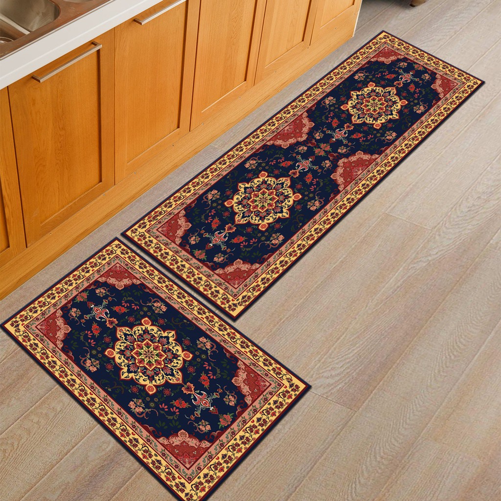 2pcs AntiSlip Kitchen Rugs Carpet European Style Floor Mat peyH k4j