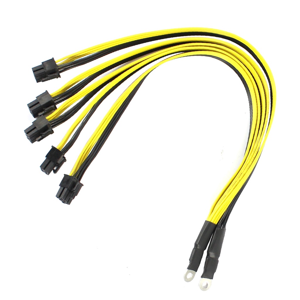 สายเคเบิลแยกการ์ดจอ S7 S9 เป็น 5X PCI-E PCIe 6Pin GPU สําหรับ BTC Miner ...