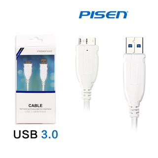 PISEN สายชาร์จ Micro USB 3.0 Data Transmit and Charging Cable ยาว 800 mm อุปกรณ์สำหรับรีชาร์จและซิงค์ข้อมูล - สีขาว