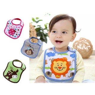 น่ารักคู่ชั้นผ้ากันน้ำลายเด็กผ้ากันเปื่อนเด็ก Bibs ผ้ากันเปื้อนลายการ์ตูนลายสัตร์น่ารักชายหญิง
