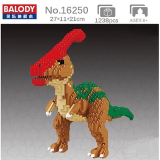 Balody ชุดตัวต่อ16250 Jurassic ไดโนเสาร์หัวแดง Parasaurolophus 1238 pcs ชุดตัวต่อสร้างเสริมจิตนาการสำหรับเด็ก