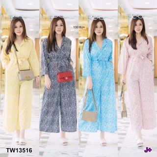 MM13516 จั๊มสูทยาว #สาวอวบ คอปกแขนยาวขากระบอก Long jumpsuit #chubby girl, collar, long sleeves, cylinder legs