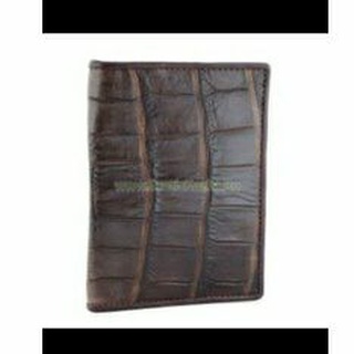 genuine crocodile skin cover pass portwallet brown