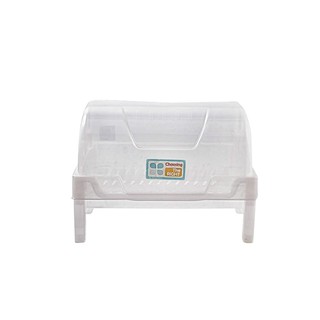 ชั้นคว่ำจานโดมมีฝาครอบ SN 542 สีขาว ชั้นวางของในครัว DISH RACK WITH LID SN 542 PLASTIC WHITE