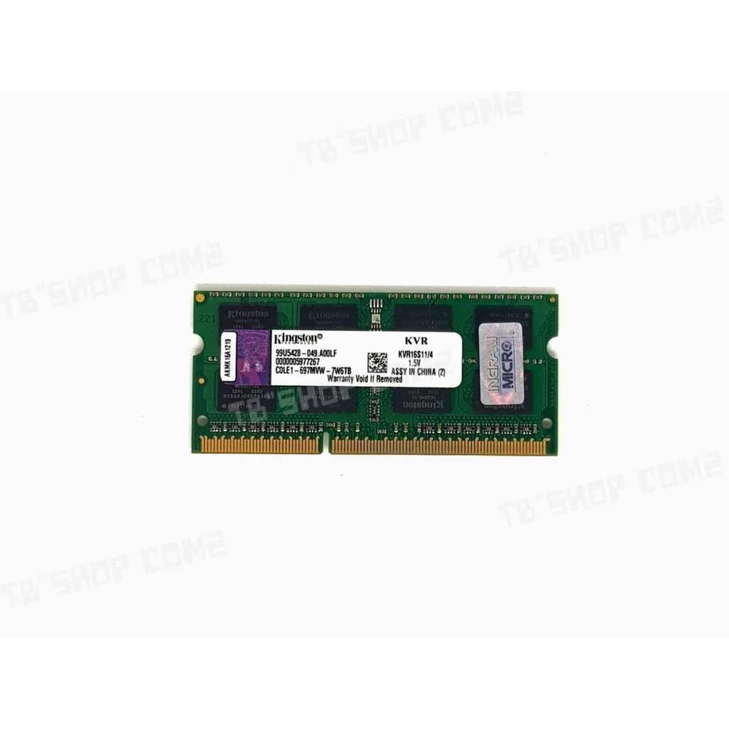 RAM Notebook Kingston DDR3  4GB  BUS 1600 16ชิบ