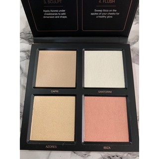 Huda Beauty 3D Highlighter Palette สีpink sand edition โทนสีชมพูเนื้อละเอียด แท้ ใหม่100%