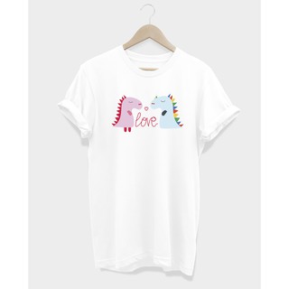 เสื้อยืดลายไดโน คู่รัก DINO LOVE T-SHIRT