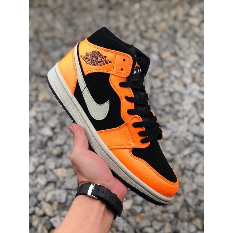 orange and black aj1