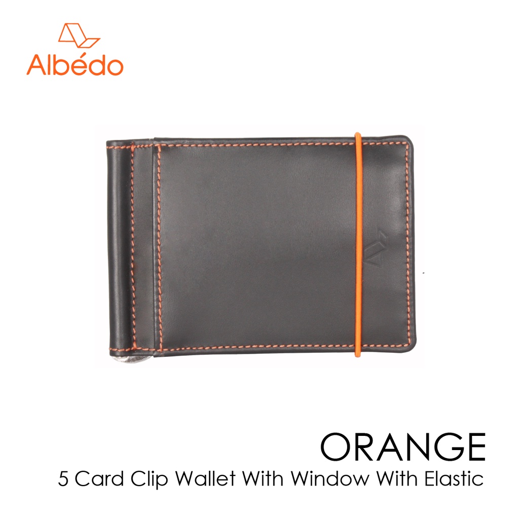 [Albedo] ORANGE 5 CARD CLIP WALLET WITH WINDOW WITH ELASTIC กระเป๋าสตางค์/คลิปหนีบธนบัตร รุ่น ORANGE - OR03799