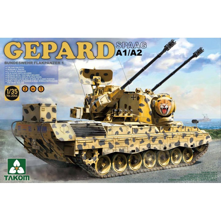 พลาสติก โมเดล ประกอบ TAKOM สเกล 1/35 SPAAG Gepard A1/A2 (2044)