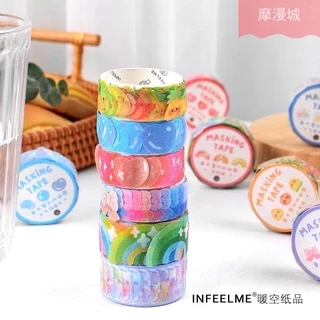 <พร้อมส่ง> Infeel Me สติ๊กเกอร์ม้วน V.2 100ดวง มีลาย มุ้งมิ้ง✨ น่ารัก ต้นไม้,ผลไม้,สัตว์น้อย,เค้ก,คุ้กกี้,ดาวเคราะห์