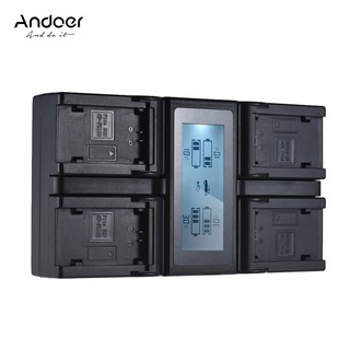 Andoer NP-FZ100 4-Channel LCD กล้องดิจิตอลชาร์จแบตเตอรี่