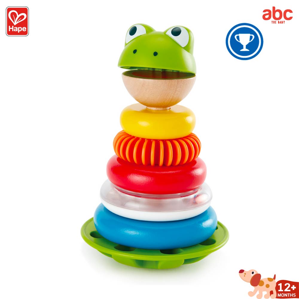 Hape - Mr. Frog Stacking Rings มิสเตอร์ฟร็อกเรียงลำดับ 12M+ รูปที่ 2