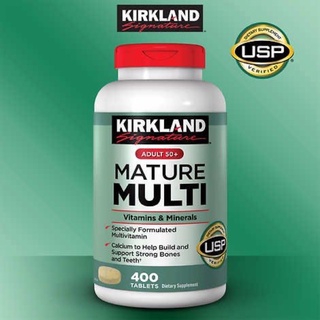 Kirkland Signature Adult 50+ Mature Multi Vitamins &amp; Minerals, 400 Tablets วิตามินรวม