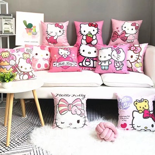 (พร้อมส่ง) หมอนอิง ทรงสี่เหลี่ยม ลายการ์ตูน Hello Kitty น่ารัก ขนาด 40*40 ซม. สําหรับตกแต่งบ้าน