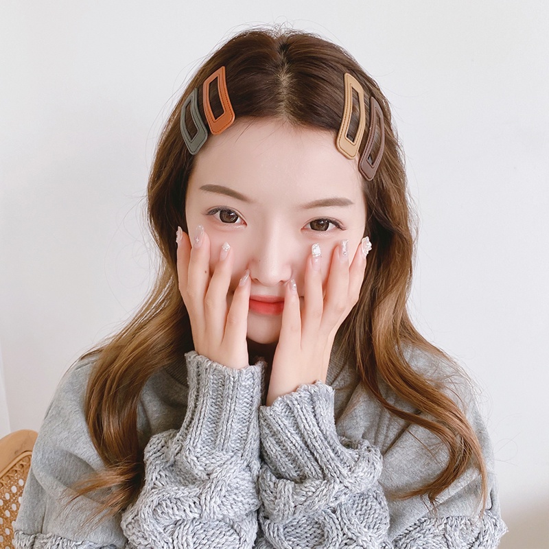 กิ๊บติดผมหนัง ทรงสี่เหลี่ยม สีแคนดี้ สไตล์เกาหลี สําหรับผู้หญิง - รูปที่ 5