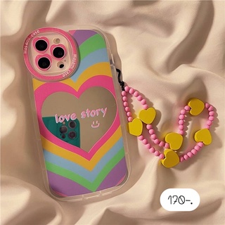 เคสโทรศัพท์ เคสสำหรับไอโฟน เคสแถมสายคล้อง 💗Love story สาย