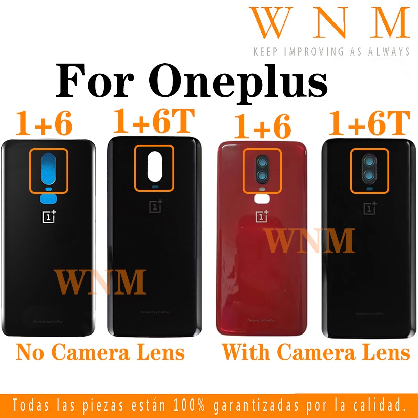 ฝาหลังแบตเตอรี่สําหรับ Oneplus 6 6T / 1 + 6 1 + 6T แบตเตอรี่กระจกปกหลังด้านหลังประตูกรณีเปลี่ยนกรอบเลนส์สําหรับ Oneplus6 Oneplus6T