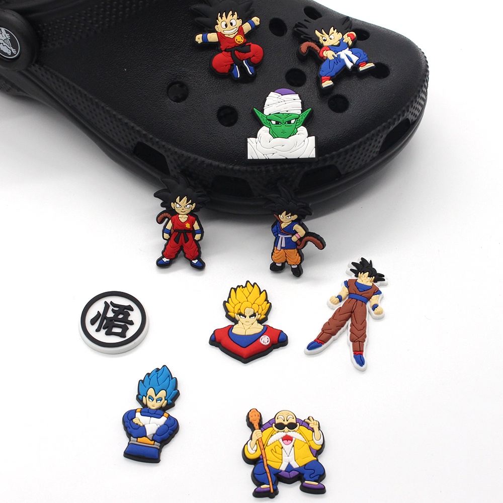 CROCS อุปกรณ์เสริมรองเท้าแตะ Pvc ลายการ์ตูน Dragon Ball 1 ชิ้นสําหรับตกแต่งรองเท้า Jibbitz
