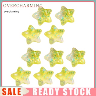 Overcharming จี้เรซิ่น รูปดาวน่ารัก ขนาดเล็ก 10 ชิ้น