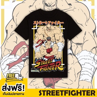 เสื้อยืดผ้าฝ้ายพิมพ์ลายแฟชั่น STREET FIGHTER 01 TSHIRT BLACK