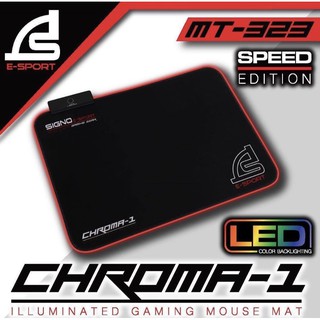 SIGNO MT-323 Chroma 1 แผ่นรองเมาส์ มีไฟ LED ขนาด M 360x260มม.