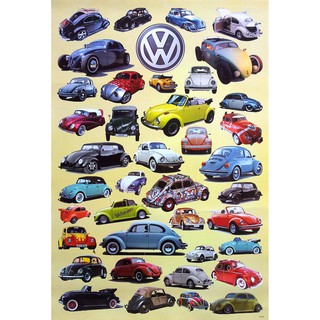 โปสเตอร์ รูปถ่าย รถยนต์ รถเต่า โฟล์กสวาเกน รถโฟล์กเต่า VW VOLKSWAGEN BEETLE POSTER 24”X35” Inch GERMAN CARS VEHICLE