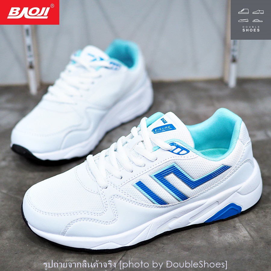 รองเท้าวิ่ง รองเท้าผ้าใบหญิง BAOJI รุ่น BJW452 สีขาว-ฟ้า ไซส์ 37-41