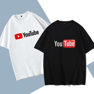 เสื้อยืด youtube tubing โลโก้เสื้อยืดแขนสั้นผ้าฝ้ายแท้ครึ่งแขนนักเรียนชายความเห็นอกเห็นใจหลวมฤดูร้อน clothes