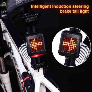 MJy5♡♡♡ USB Rechargeable Bike Tail Light 64 LED Bicycle Turn Signal Lights Intelligent Sensor Brake