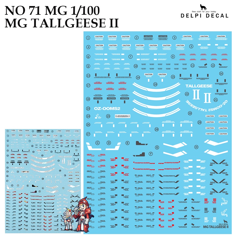 ดีคอลน้ำ [DELPI] 71 MG TALLGEESE II (HOLO POLYGONAL PATTERNS) 1/100 WATER DECAL