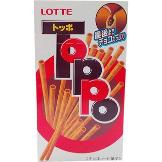 Lotte Toppo Chocolate 40g  ลอตเต้ท็อปโปขนมปังกรอบแท่งรสโกโก้สอดไส้ช็อกโกแลต