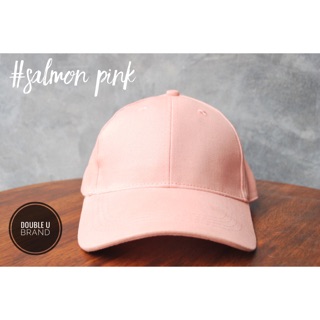 ออกใบกำกับภาษีได้ - หมวกแก็ปสีพื้น SALMON PINK (สีโอโรส)