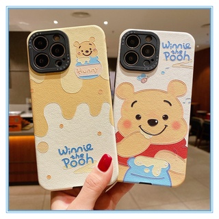 🔥พร้อมส่ง🔥เคสไอโฟน 13 11 8พลัส Winnie the Pooh การ์ตูนน่ารัก leather เคส for iphone 12 11 pro max Xr Xs X 7 8 plus case นิ่ม เคสไอโฟน11 ซิลิโคน