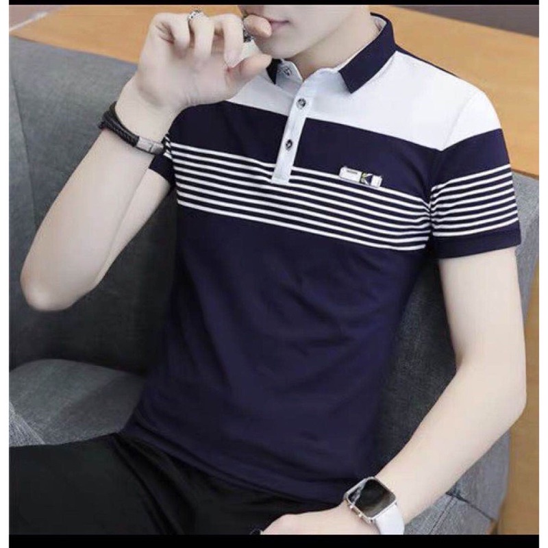 เสื้อยืดคอปกโปโลแขนสั้นพร้อมส่งผ้าค๊อตตอนแท้100% รูป6603
